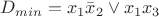 $D_{min}=x_1\bar x_2 \vee x_1 x_3$