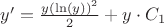 $y' = \frac{y (\ln(y))^2}{2} + y \cdot C_{1}$