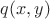 $q(x, y)$
