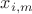 $x_{i,m}$ $x_{i,m}$