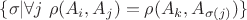 $$\{\sigma | \forall j \ \rho(A_i, A_j) = \rho(A_k, A_{\sigma(j)})\} $$