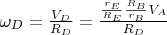 $\omega_D=\frac{V_D}{R_D}=\frac{\frac{r_E}{R_E}\frac{R_B}{r_B}V_A}{R_D}$