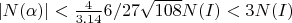$|N(\alpha)|<\frac{4}{3.14} 6 / 27 \sqrt{108} N(I)<3 N(I)$