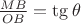 $\frac{MB}{OB}=\tg{\theta}$