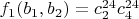 $f_1(b_1, b_2)=c_2^{24} c_4^{24}$