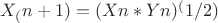 $X_(n+1)=(Xn*Yn)^(1/2)$