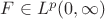 $F\in L^{p}(0,\infty )$