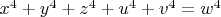 $x^4+y^4+z^4+u^4+v^4=w^4$