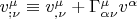 $v_{;\nu }^\mu   \equiv v_{,\nu }^\mu   + \Gamma _{\alpha \nu }^\mu  v^\alpha$