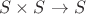 $S \times S \to S$