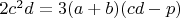 $2c^2d=3(a+b)(cd-p)$