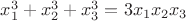 $x_1^3+x_2^3 + x_3^3 = 3 x_1 x_2 x_3$