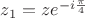 $z_1=ze^{-i\frac \pi 4}$