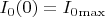 $I_0(0) = I_0{_\max}$