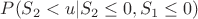 $P(S_2<u|S_2\le 0,S_1\le 0)$