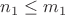 $n_1 \leq m_1$