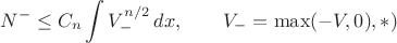 $$
N^- \le C_n \int V_-^{n/2}\,dx, \qquad V_-=\max(-V,0),\tag(*)
$$