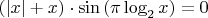 $\left(|x|+x\right)\cdot\sin\left(\pi\log_2 x\right)=0$