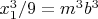 $x_1^3/9=m^3b^3$
