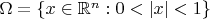 $\Omega =\{x \in \mathbb{R}^n: 0<|x|<1\}$