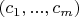 $(c_1, ..., c_m)$