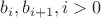 $b_i, b_{i+1}, i > 0$