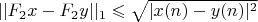 $||F_2x-F_2y||_1 \leqslant \sqrt{|x(n)-y(n)|^2}$