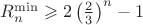 $R_{n}^{\min}\geqslant2\left(\frac23\right)^n-1$