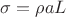 $\sigma =\rho aL $