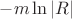 $-m\ln|R|$