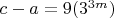 $c-a=9(3^{3m})$
