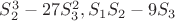 $S_2^3-27S_3^2,S_1S_2-9S_3$