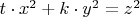 $t\cdot x^2+k\cdot y^2=z^2$