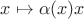 $x\mapsto \alpha(x) x$