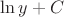 $\ln {y}+C$