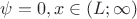 $\psi = 0,x \in (L;\infty )$ $\psi = 0,x \in (L;\infty )$
