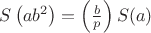 $S\left(ab^2\right)=\left(\frac{b}{p}\right)S(a)$