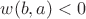 $w(b,a)<0$