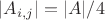 $|A_{i,j}| = |A|/4$