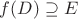 $f(D) \supseteq E$