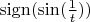 $\mathrm{sign}(\sin(\frac1t))$