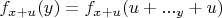 $f_{x + u}(y) = f_{x + u}(u + ..._y + u)$