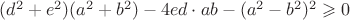 $(d^2+e^2)(a^2+b^2)-4ed\cdot ab-(a^2-b^2)^2\geqslant 0$