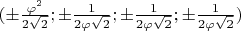$(\pm\frac{\varphi^2}{2\sqrt2}; \pm\frac{1}{2\varphi\sqrt2}; \pm\frac{1}{2\varphi\sqrt2}; \pm\frac{1}{2\varphi\sqrt2})$