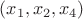 $(x_1,x_2,x_4)$