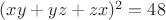 $(xy+yz+zx)^2=48$