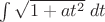 $\int \sqrt{1+a t^2}\; dt$