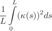 $$\frac{1}{L}\int\limits_0^L (\kappa(s))^2 ds$$