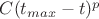 $C(t_{max}-t)^p$