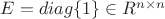 $E = diag\{1\} \in R^{n \times n}$